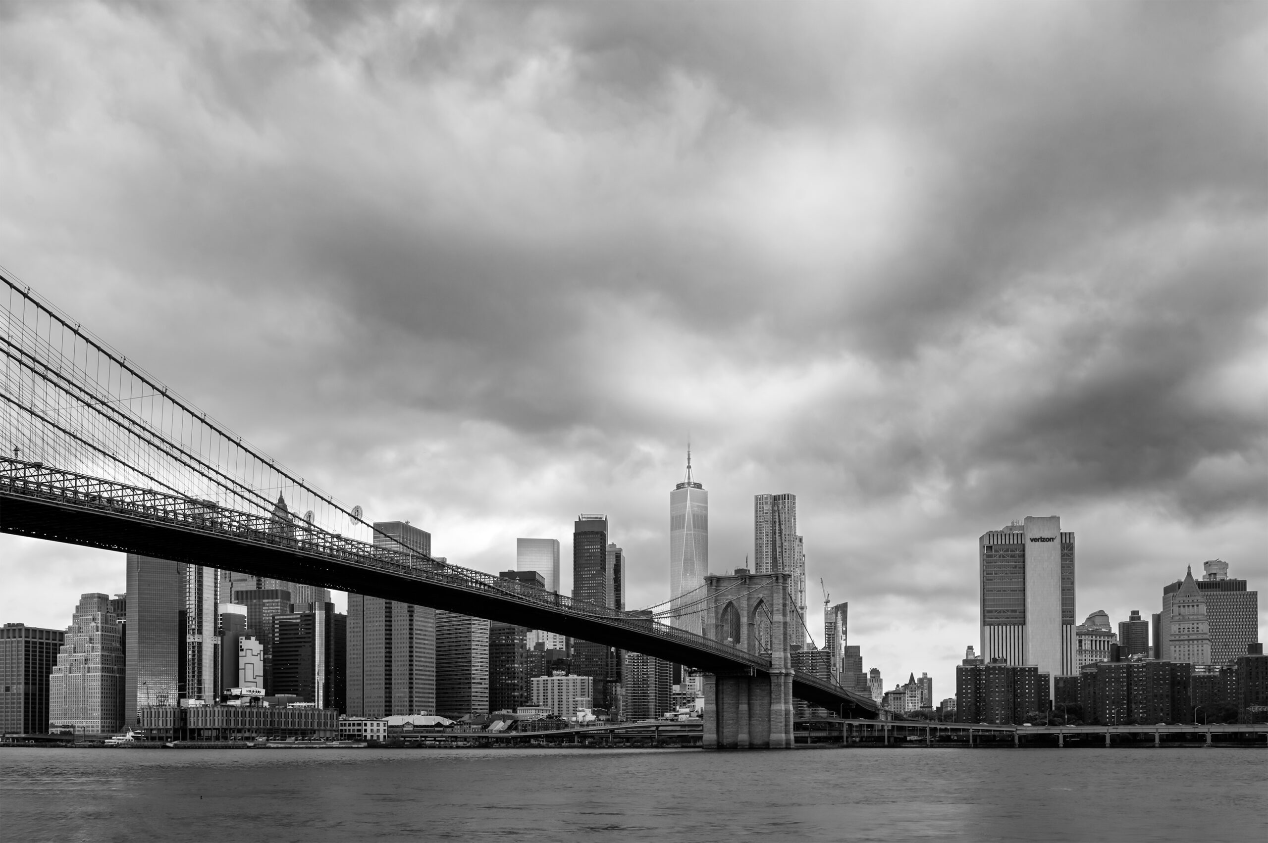 The Briiklyn Bridge. Black and White photography 